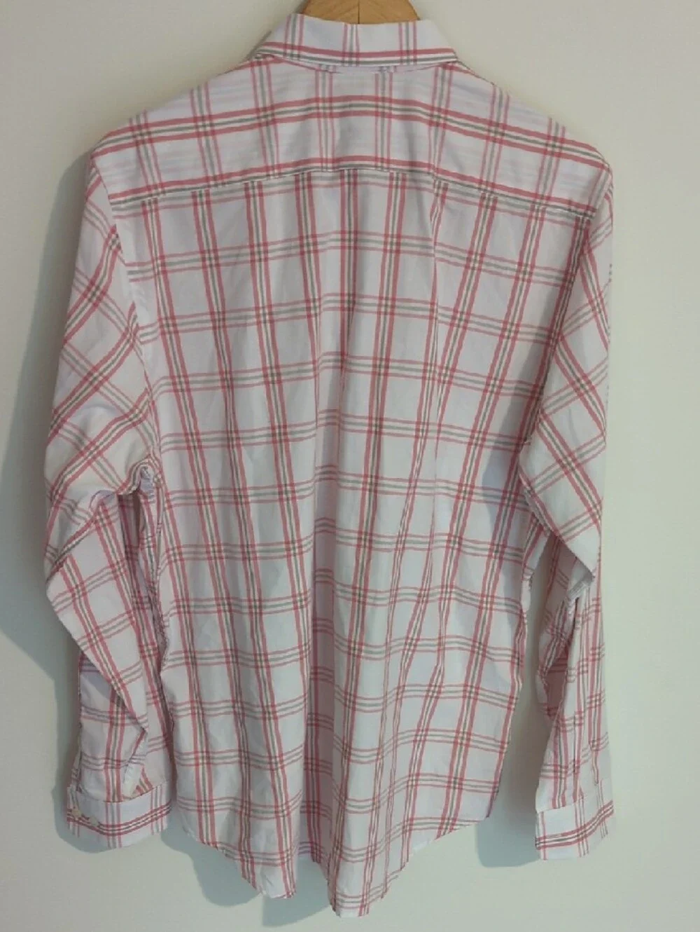 Banana Republic Pink and White Plaid Cotton Button-Down Shirt